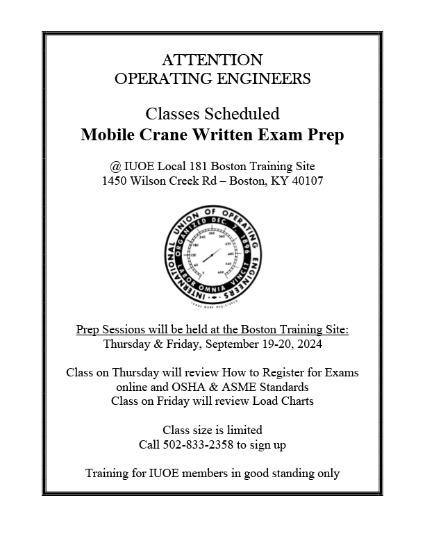 Mobile Crane Written Exam Prep - Boston